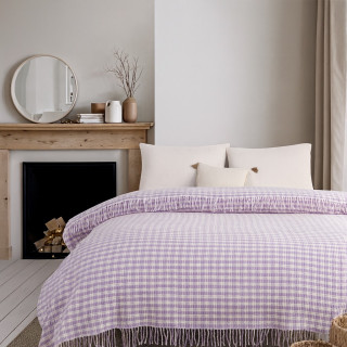 Памучно плетено одеяло в люляк 180х210 см.