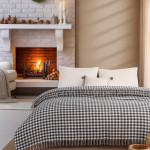 Черно памучно одеяло 180х210 см.