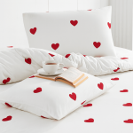 Спален комплект Хасе със сърца бяло - 5 части 