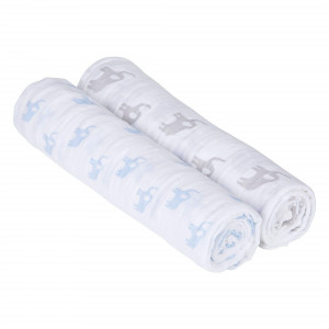 2 броя бебешки пелени от органичен памук - Слончета