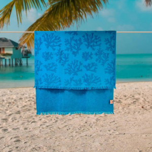 Плажна кърпа Корал - синьо Плажна кърпа Корал - синьо