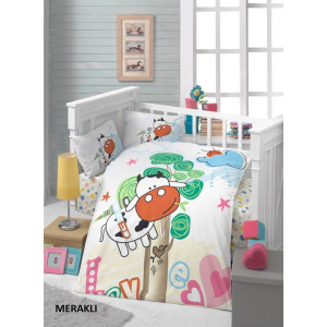 Бебешки спален комплект от Ранфорс - Щастлива крава