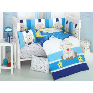 Бебешки спален комплект от Ранфорс - Нощно небе