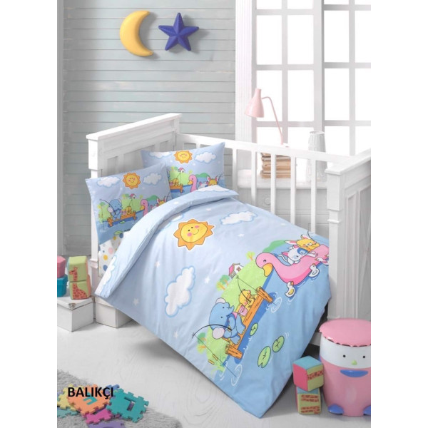 Бебешки спален комплект от Ранфорс - Слончета и патета
