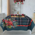 Празнична покривка за маса Christmas Green Square - 100х150 см.