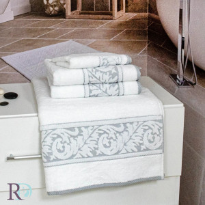 Хавлиена кърпа 80х160 см. Михаела - бяло и сиво