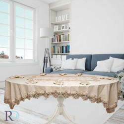 Комплект покривка със салфетки Luna 160х260 см. - Бежово