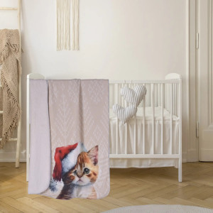 Меко коледно одеяло Коте - 100х150 см. Меко коледно одеяло Коте - 100х150 см.