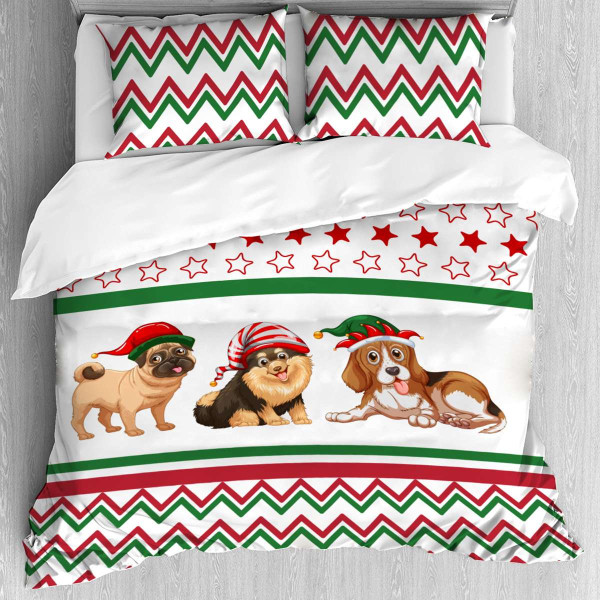 Единичен спален комплект Коледно кученце