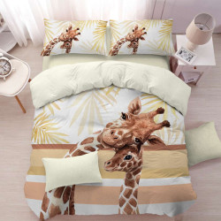 Единичен спален комплект от Ранфорс - Жираф