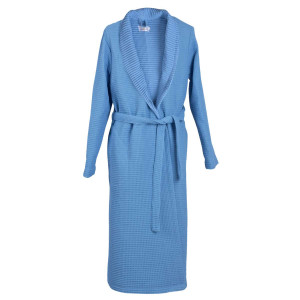 Вафлен халат за баня в светло синьо - 100% Памук Вафлен халат за баня в светло синьо - 100% Памук