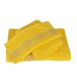 Памучна хавлиена кърпа с бродерия 50/80 Yellow