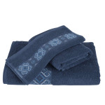 Памучна хавлиена кърпа с бродерия 30/50 Dark blue