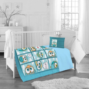 Памучно бебешко спално бельо - Здравей, бухалче