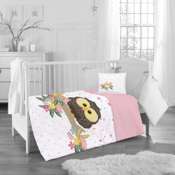 Памучно бебешко спално бельо - Нощно птиче