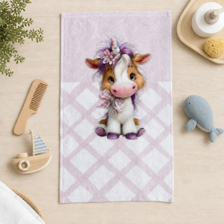 Детска хавлиена кърпа Purple Ponny с DF печат