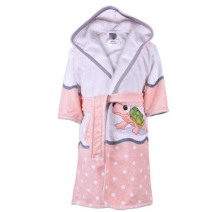 Детски халат за баня - Розова костенурка S