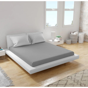 Чаршаф с ластик 90х200 см. - Сив