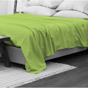 Зелен долен чаршаф 150х240 см. - Ранфорс