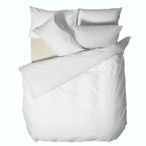 Луксозен чаршаф на ивици екрю от памучен сатен 150/240 