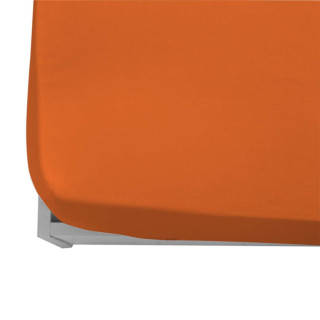 Долен чаршаф с ластик от ранфорс - оранжев