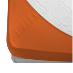 Долен чаршаф с ластик от ранфорс - оранжев