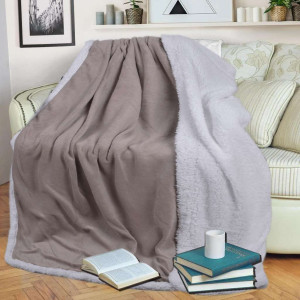 Двулицево одеяло шерпа 140/200 – бежово и бяло