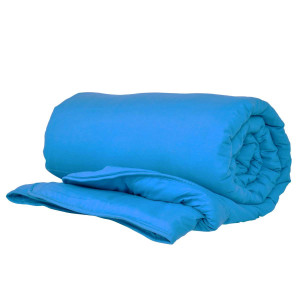 Синя олекотена завивка от микрофибър 150/210 с двойна вата  