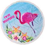 Кръгла кърпа за плаж Flamingos