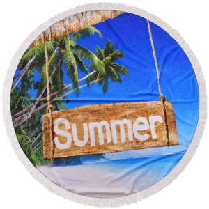 Кръгла кърпа за плаж Лято Кръгла кърпа за плаж Лято
