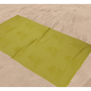 Зелена плажна кърпа Лодки Зелена плажна кърпа Лодки