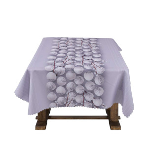 Покривка с великденски десен в графитено 150/200   Покривка с великденски десен в графитено 150/200