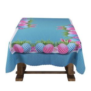 Покривка с великденски десен в синьо 150/200 Покривка с великденски десен в синьо 150/200