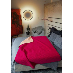 Двулицево микрофибърно шалте Екрю /Циклама 