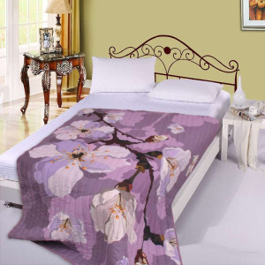 Микрофибърно шалте Лилави цветя