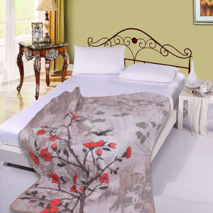 Микрофибърно шалте Червени цветя