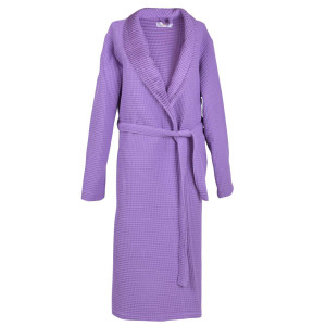 Лилав халат за баня на вафлички - 100% Памук Лилав халат за баня на вафлички - 100% Памук