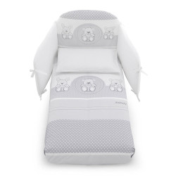 Бебешки спален комплект с обиколник Bubbles 70х130 см. Сив