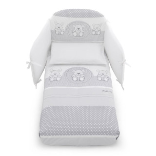 Бебешки спален комплект с обиколник Bubbles 70х130 см. Сив