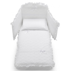 Бебешки спален комплект с обиколник Magnifique Lux 70х130 см. Бял