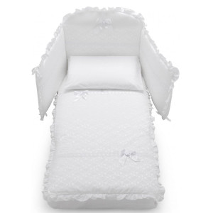 Бебешки спален комплект с обиколник Magnifique Lux 70х130 см. Бял