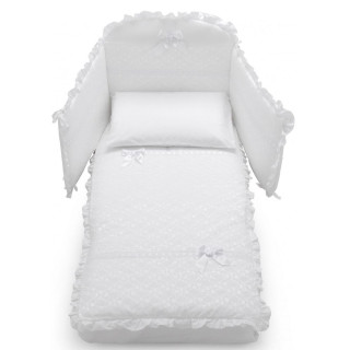 Бебешки спален комплект с обиколник Magnifique Lux 70х130 см. Бял