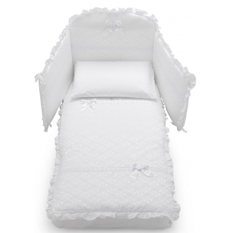 Бебешки спален комплект с обиколник Magnifique Lux 70х130 см. Бял Бебешки спален комплект с обиколник Magnifique Lux 70х130 см. Бял