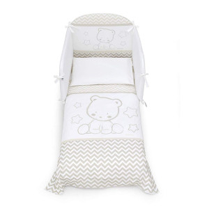 Бебешки спален комплект с обиколник Pop Star 70х130 см. екрю