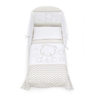 Бебешки спален комплект с обиколник Pop Star 70х130 см. екрю