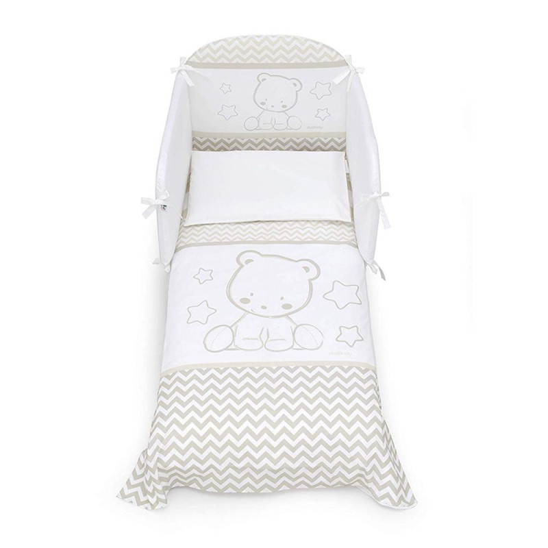 Бебешки спален комплект с обиколник Pop Star 70х130 см. екрю Бебешки спален комплект с обиколник Pop Star 70х130 см. екрю