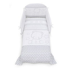 Бебешки спален комплект с обиколник Pop Star 70х130 см. сив