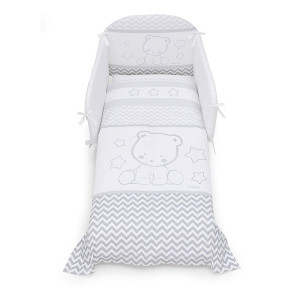 Бебешки спален комплект с обиколник Pop Star 70х130 см. сив