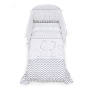 Бебешки спален комплект с обиколник Pop Star 70х130 см. сив