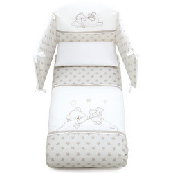 Бебешки спален комплект с обиколник Sogni Doro 70х130 см. сив